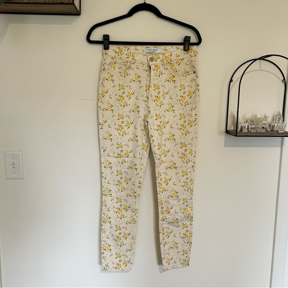 Judy Blue Floral Print Skinny Fit Jeans Size 7/28